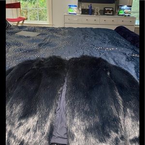 Navy blue fur jacket
